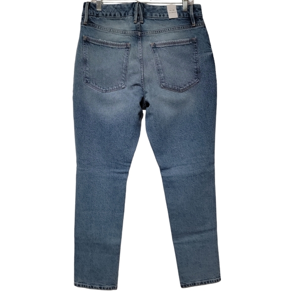 Good American Classic Slim Straight Front Slit Indigo Blue Jeans Size 30 - Picture 4 of 14